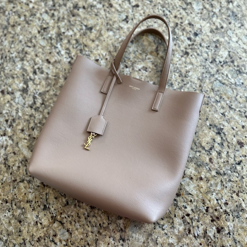 Saint Laurent Shopping Toy Bag, Greyish Brown